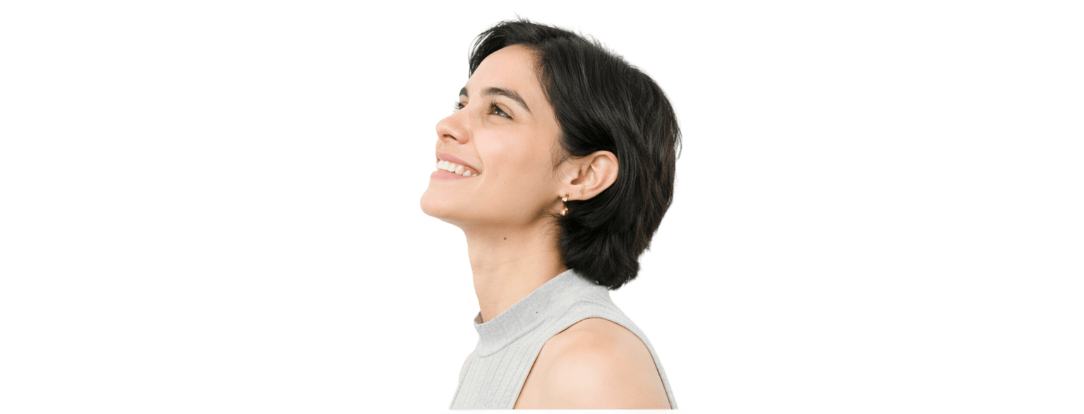 Happy person smiling